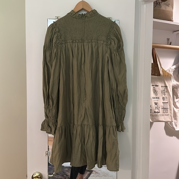 MOON RIVER - Olive Green Fall Dress - Picture 4 of 5